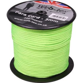 Парашутна връв 100 метра Web-Tex Paracord on Reel Neon Green