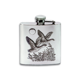 Steel canteen with geese decoration 170ml